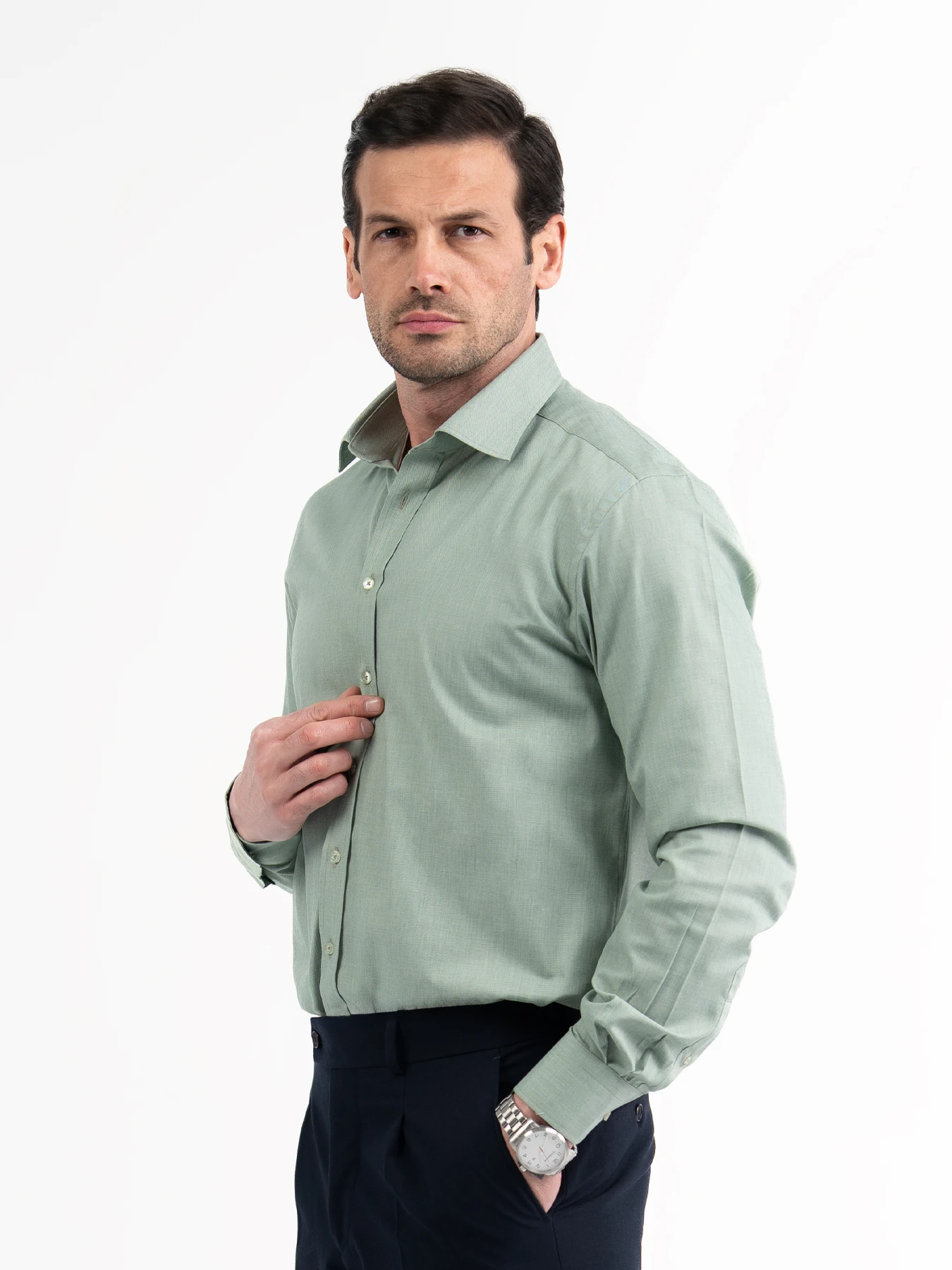 پیراهن آستین بلند سبز ال سی من 25