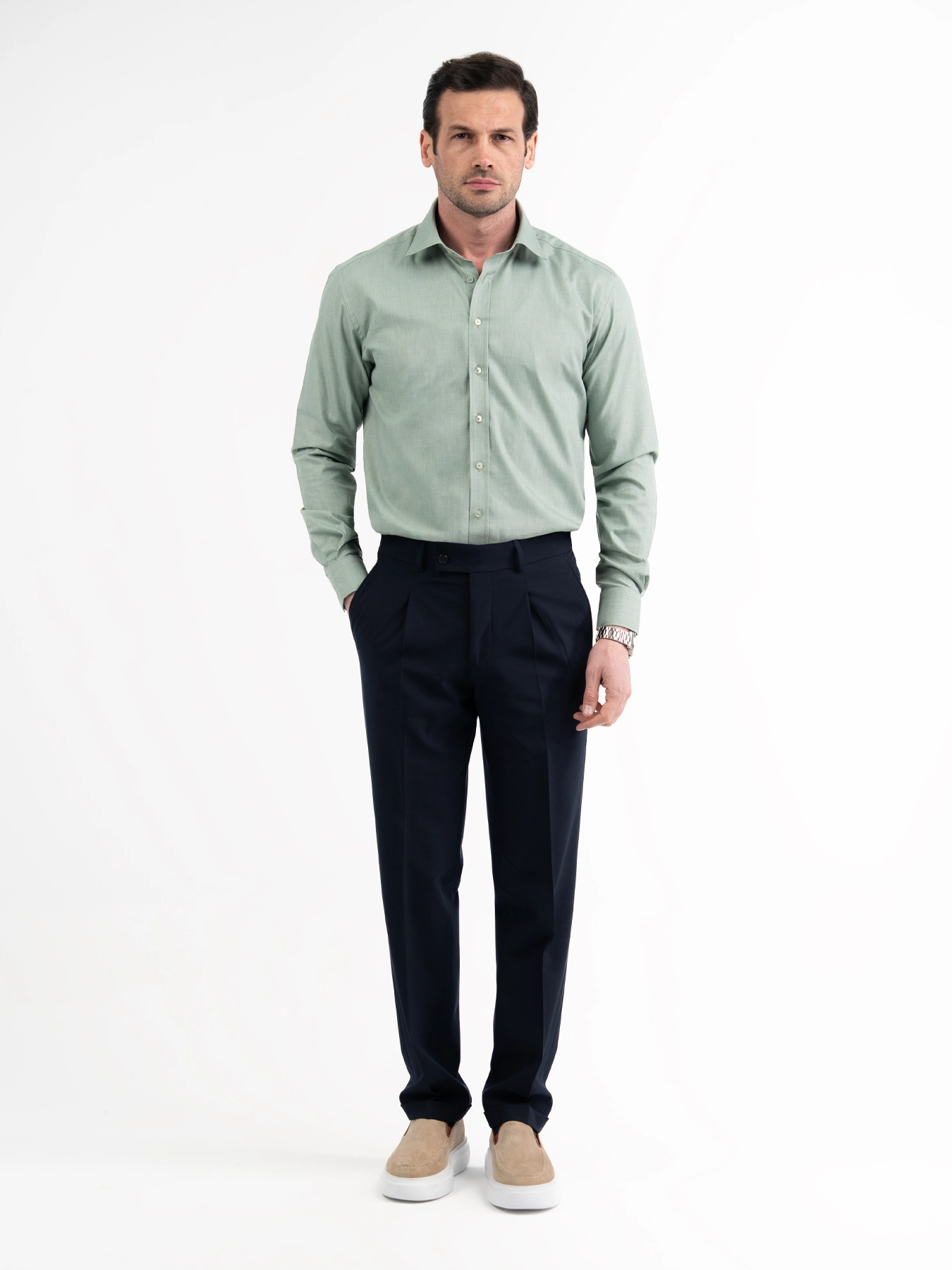 پیراهن آستین بلند سبز ال سی من 25