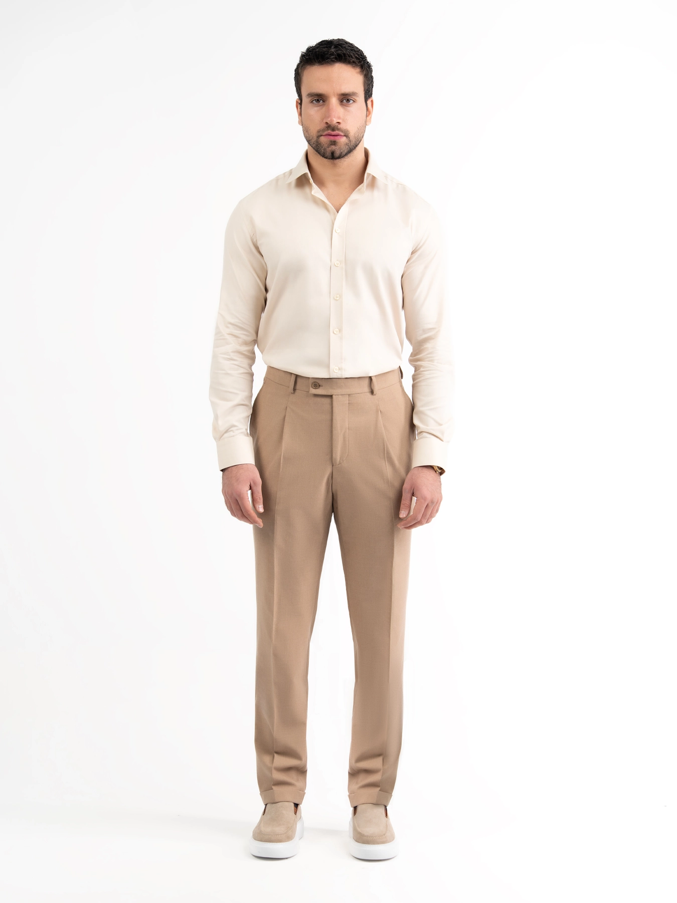 پیراهن آستین بلند کرم ال سی من 49
