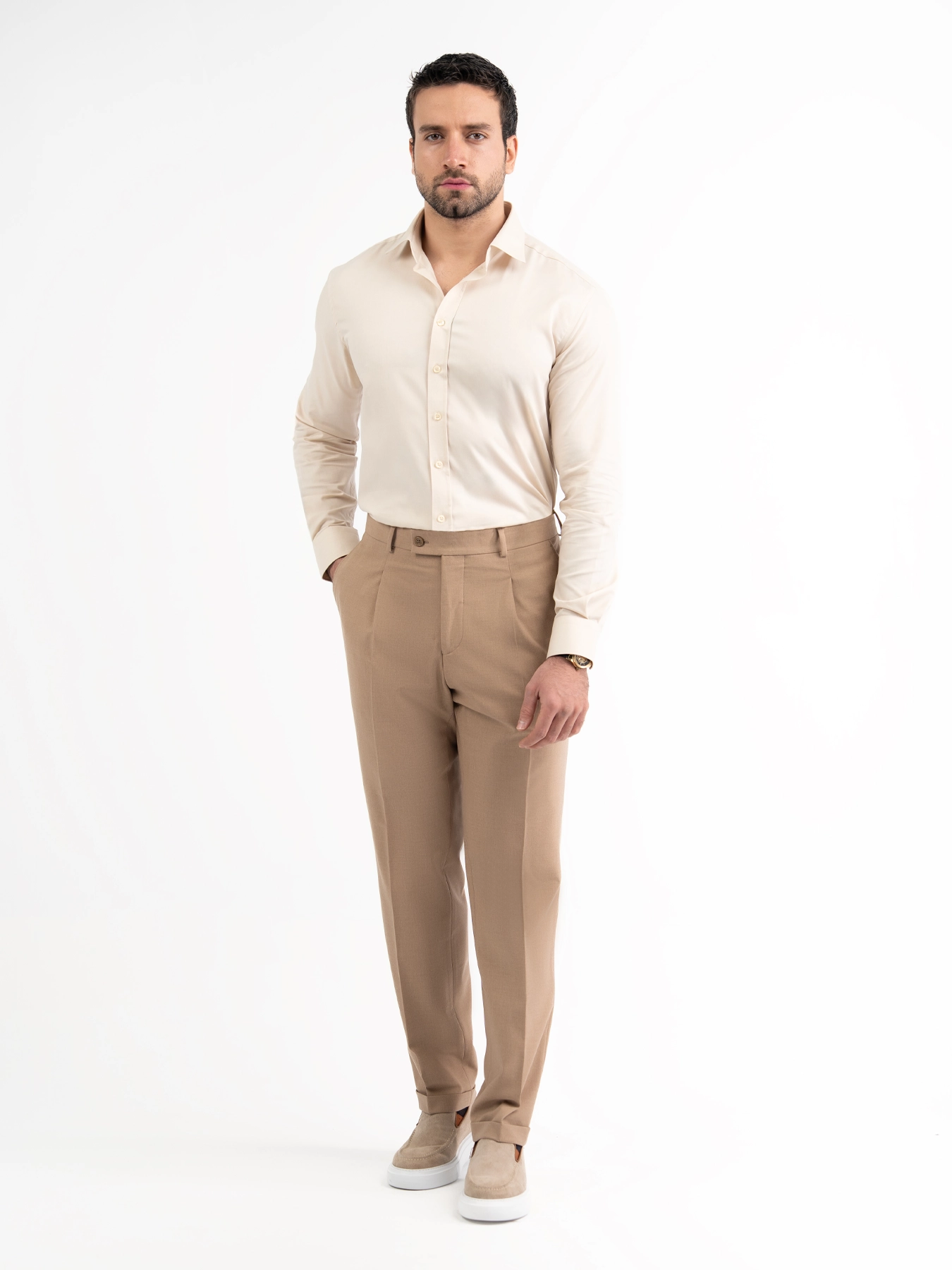 پیراهن آستین بلند کرم ال سی من 49
