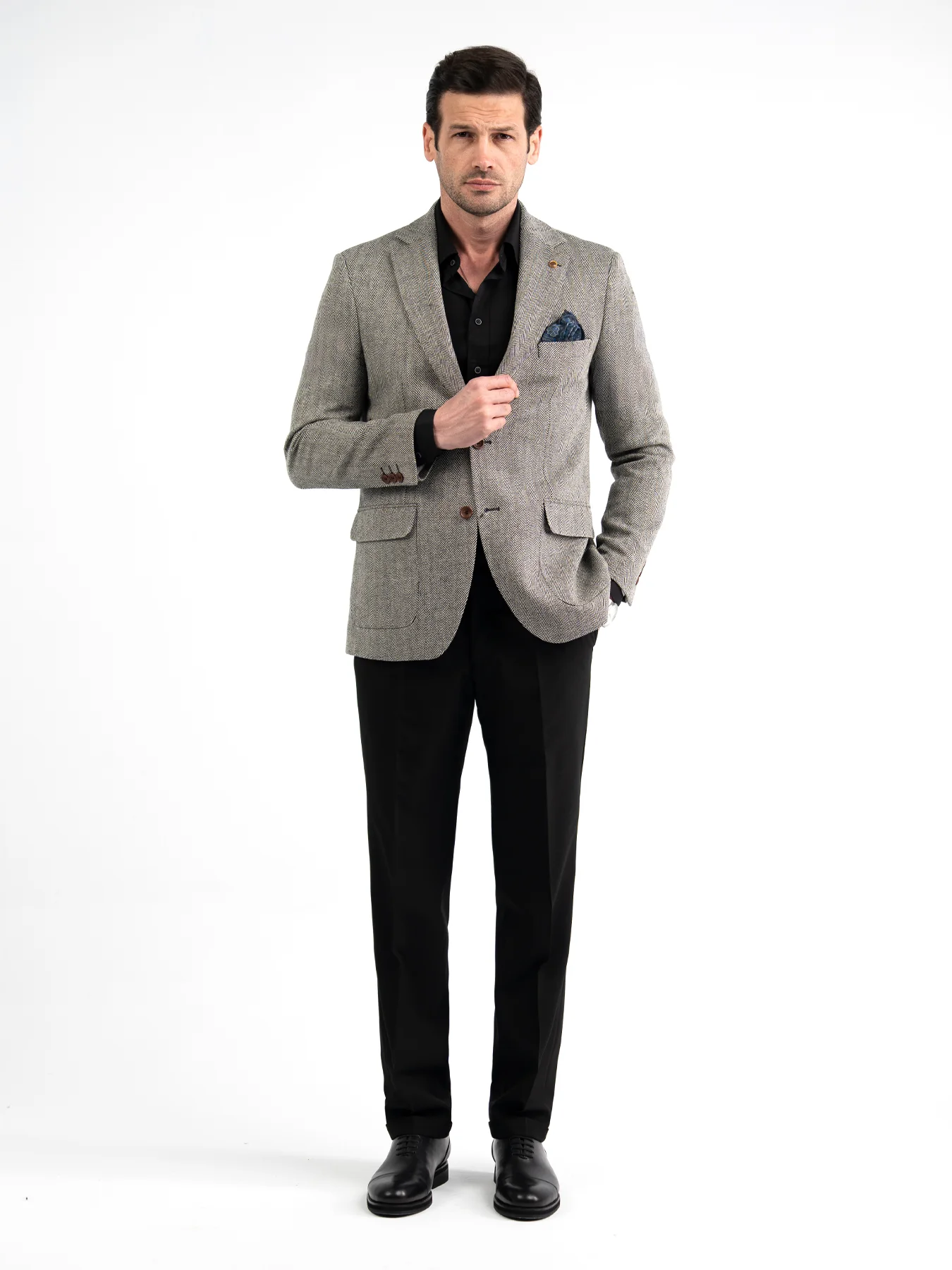 کت تک یقه انگلیسی کج راه ریز 80