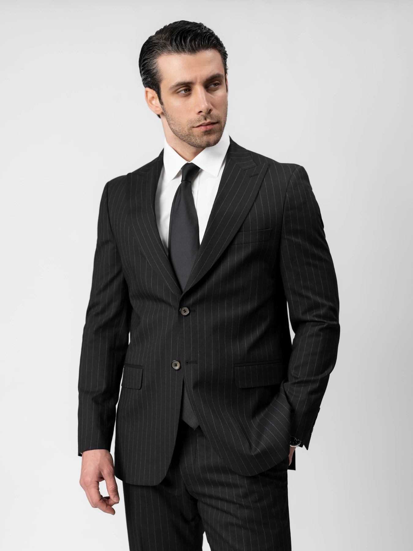 کت و شلوار یقه بلیزر دیپلمات مشکی 57