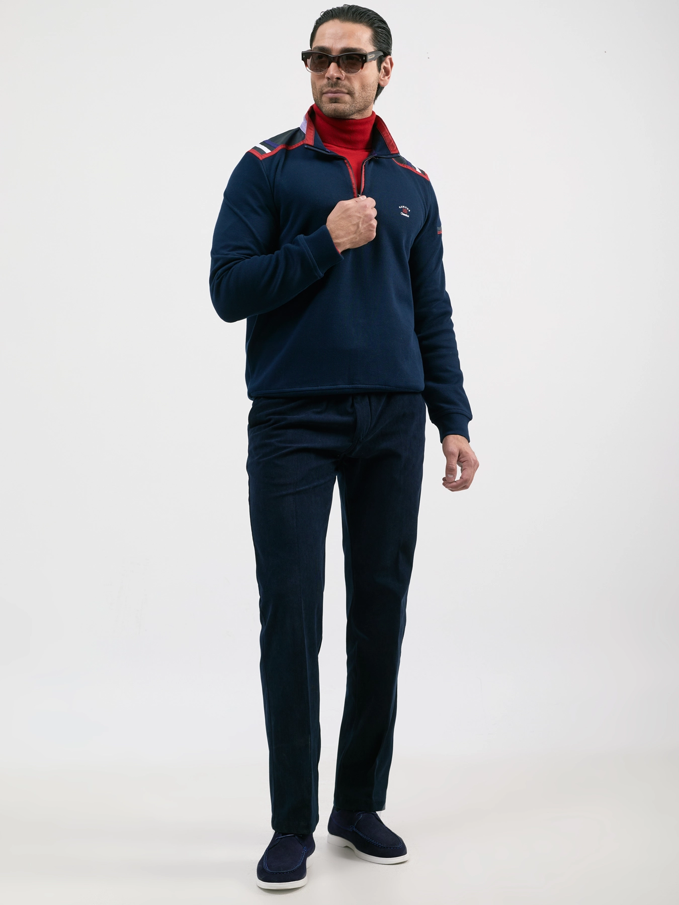 پلیور نیم زیپ ضخیم سرمه ای