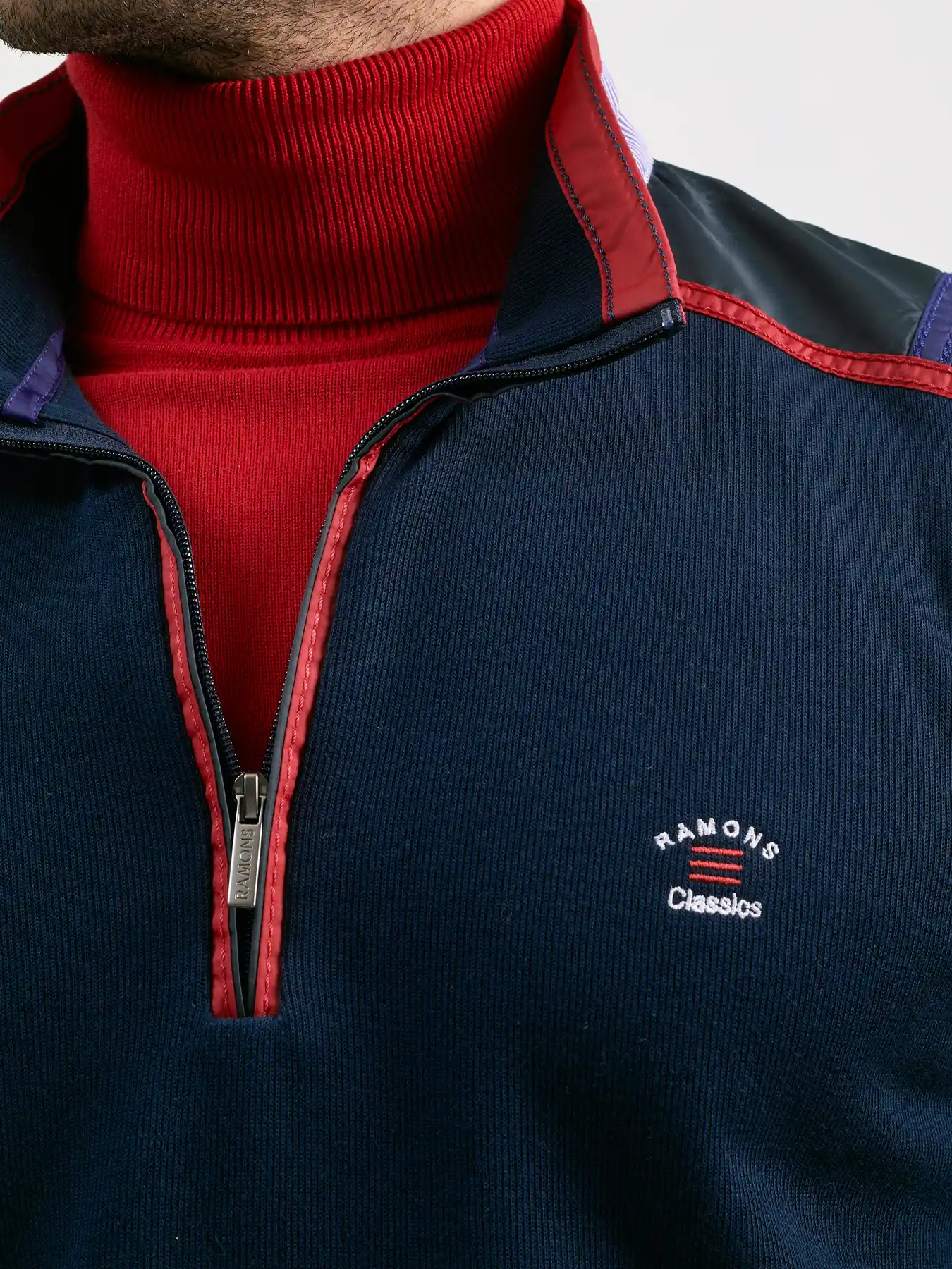 پلیور نیم زیپ ضخیم سرمه ای