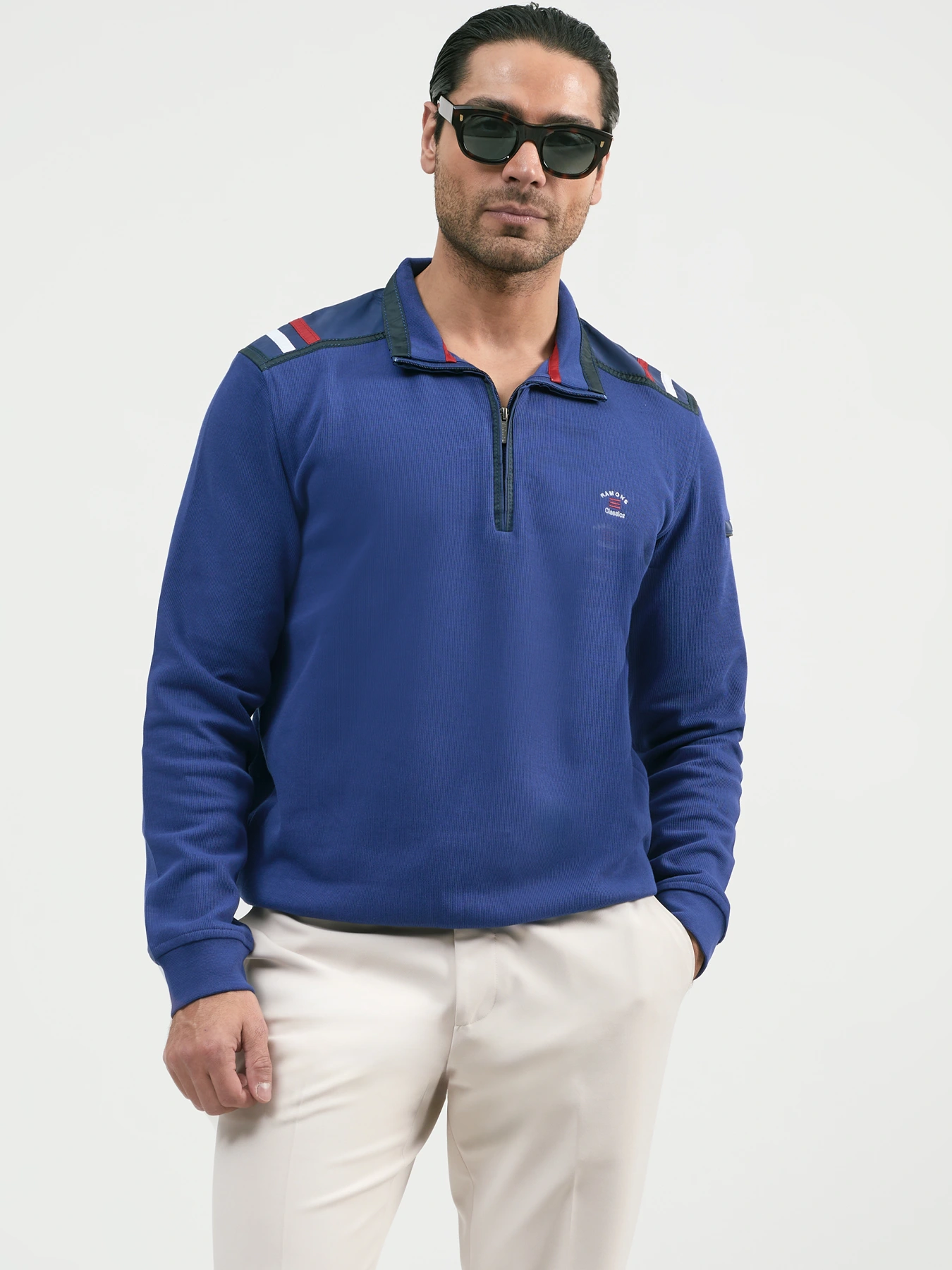 پلیور نیم زیپ ضخیم آبی 78