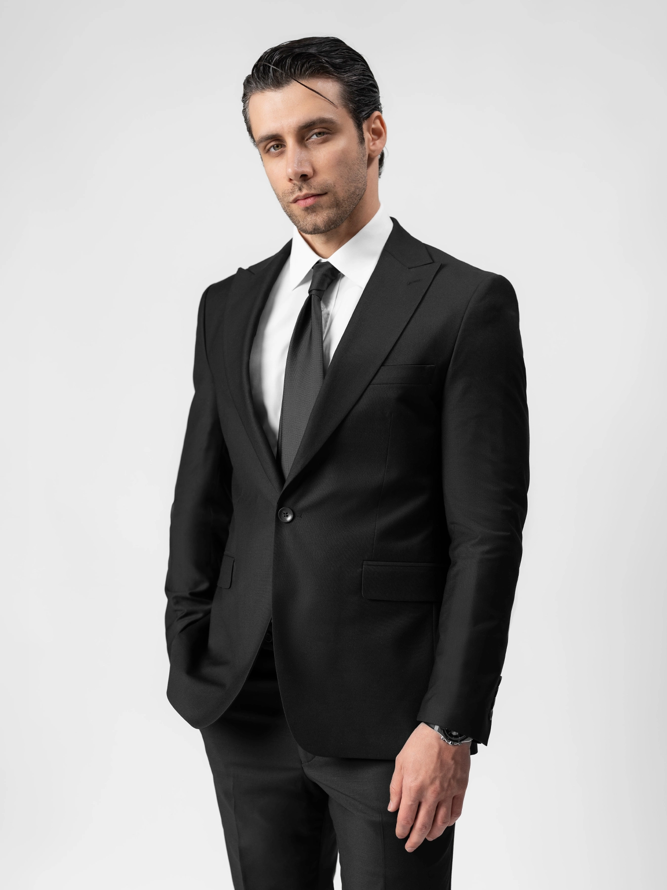 کت و شلوار یقه بلیزر مشکی 44