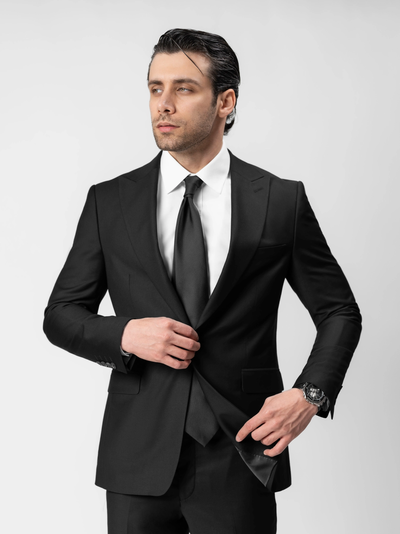 کت و شلوار یقه بلیزر مشکی 44