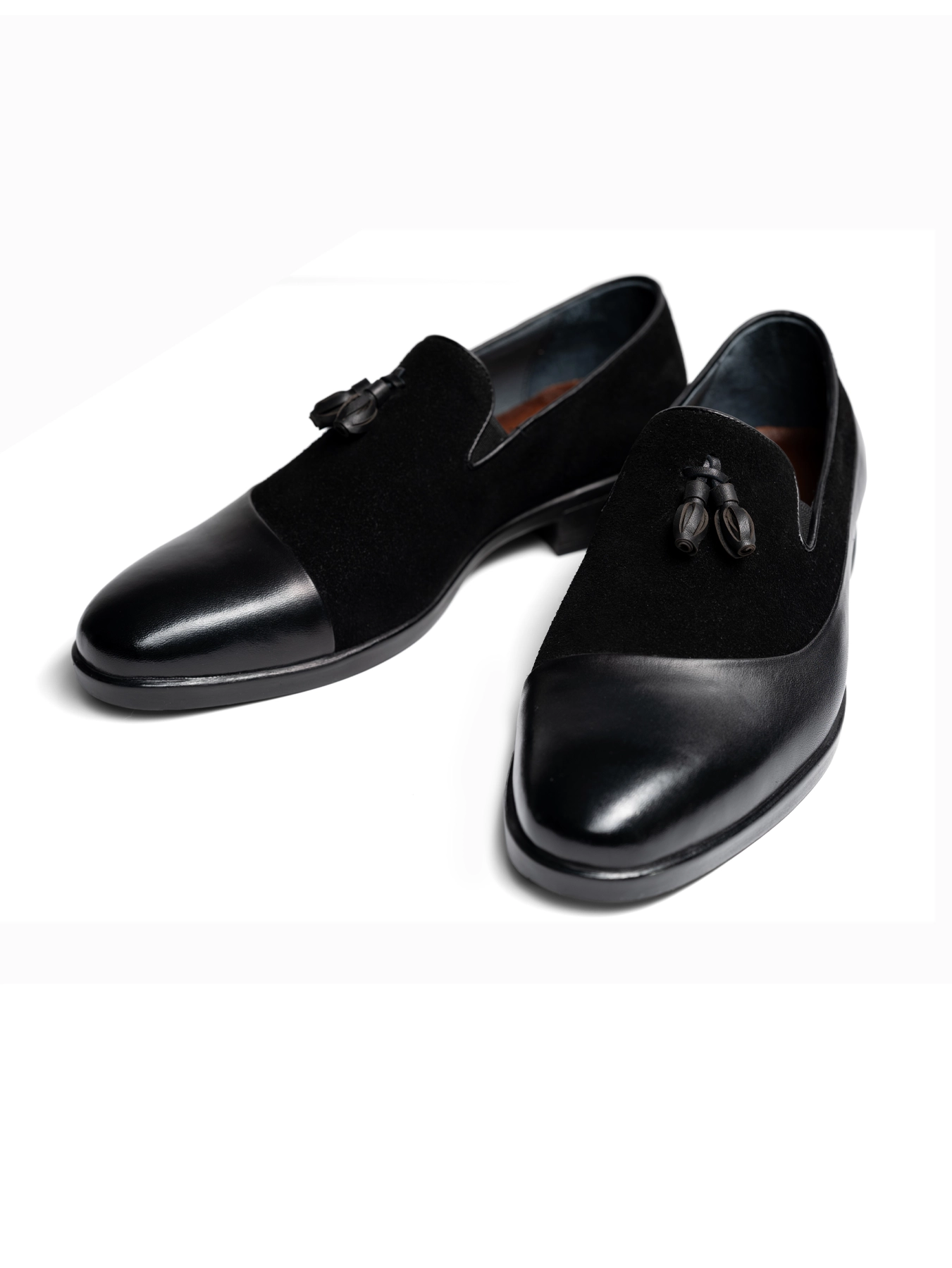 کفش چرم مشکی بدون بند 21