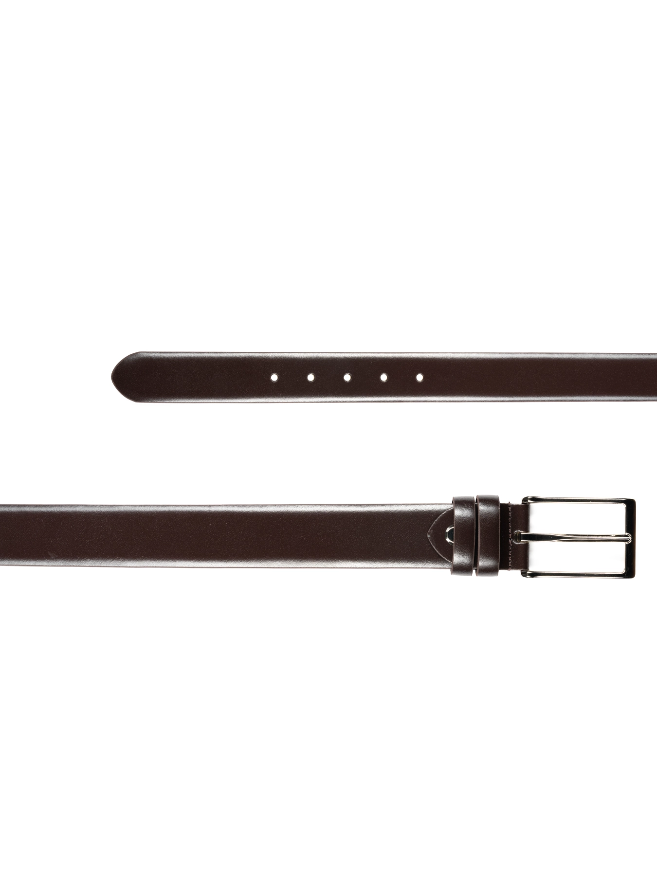 کمربند چرم زبانه دار قهوه ای ساده 4