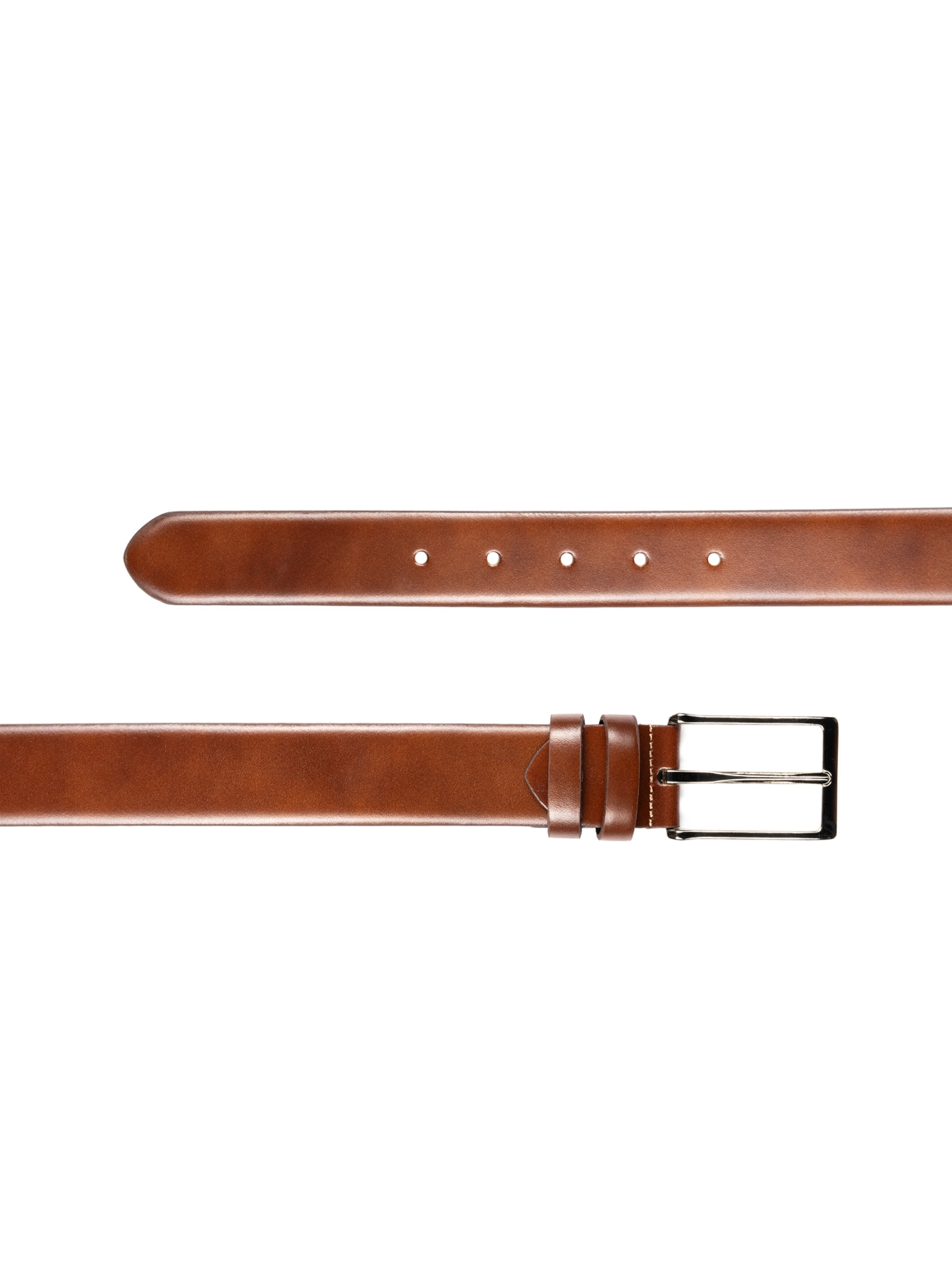 کمربند چرم زبانه دار ساده عسلی 5