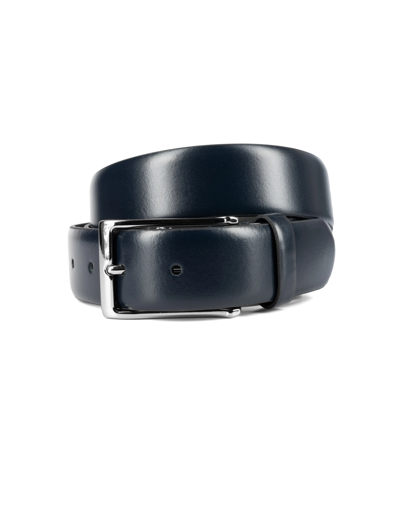 کمربند چرم زبانه دار ساده سرمه ای 6