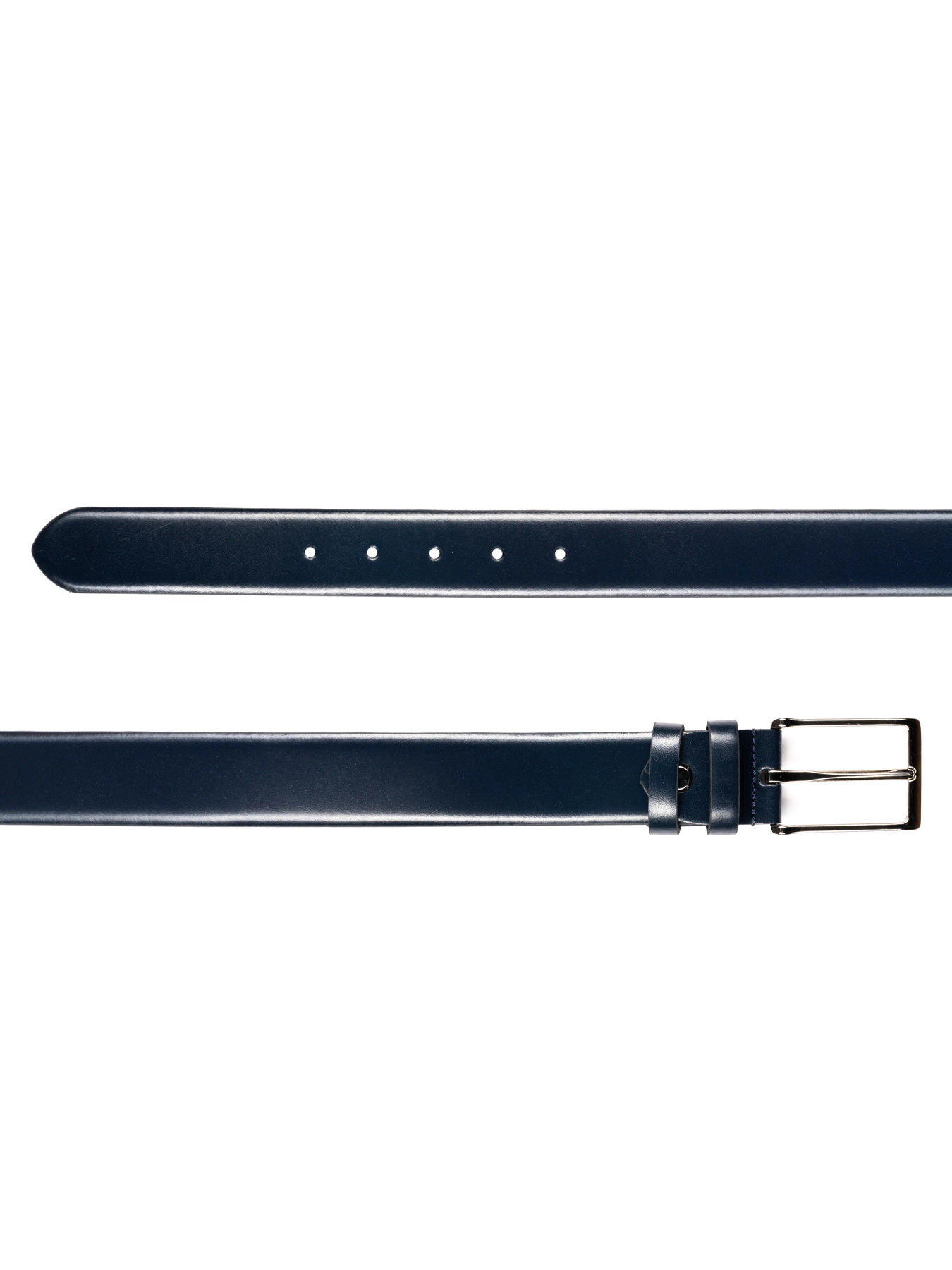 کمربند چرم زبانه دار ساده سرمه ای 6