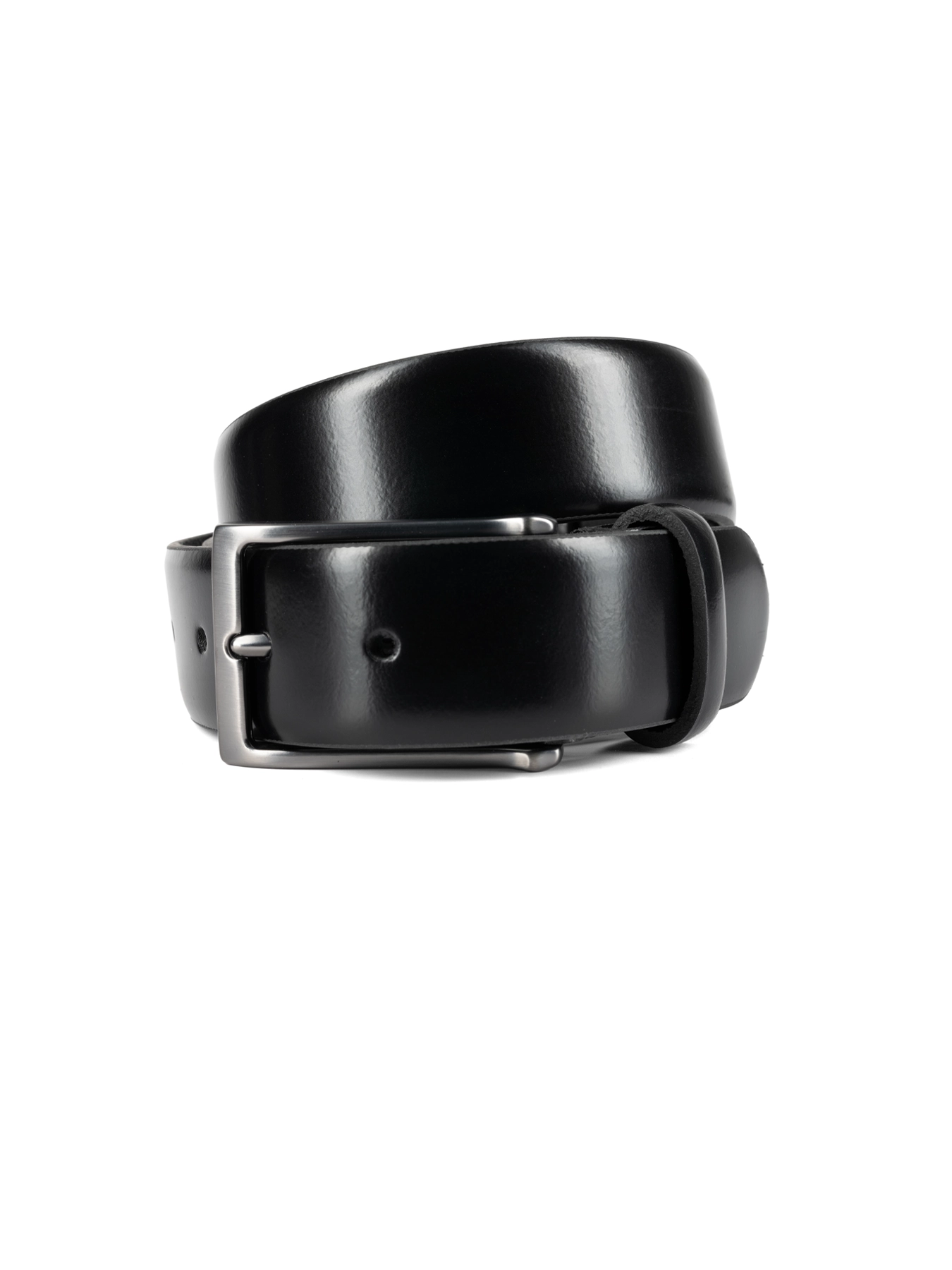 کمربند چرم زبانه دار ساده مشکی 7