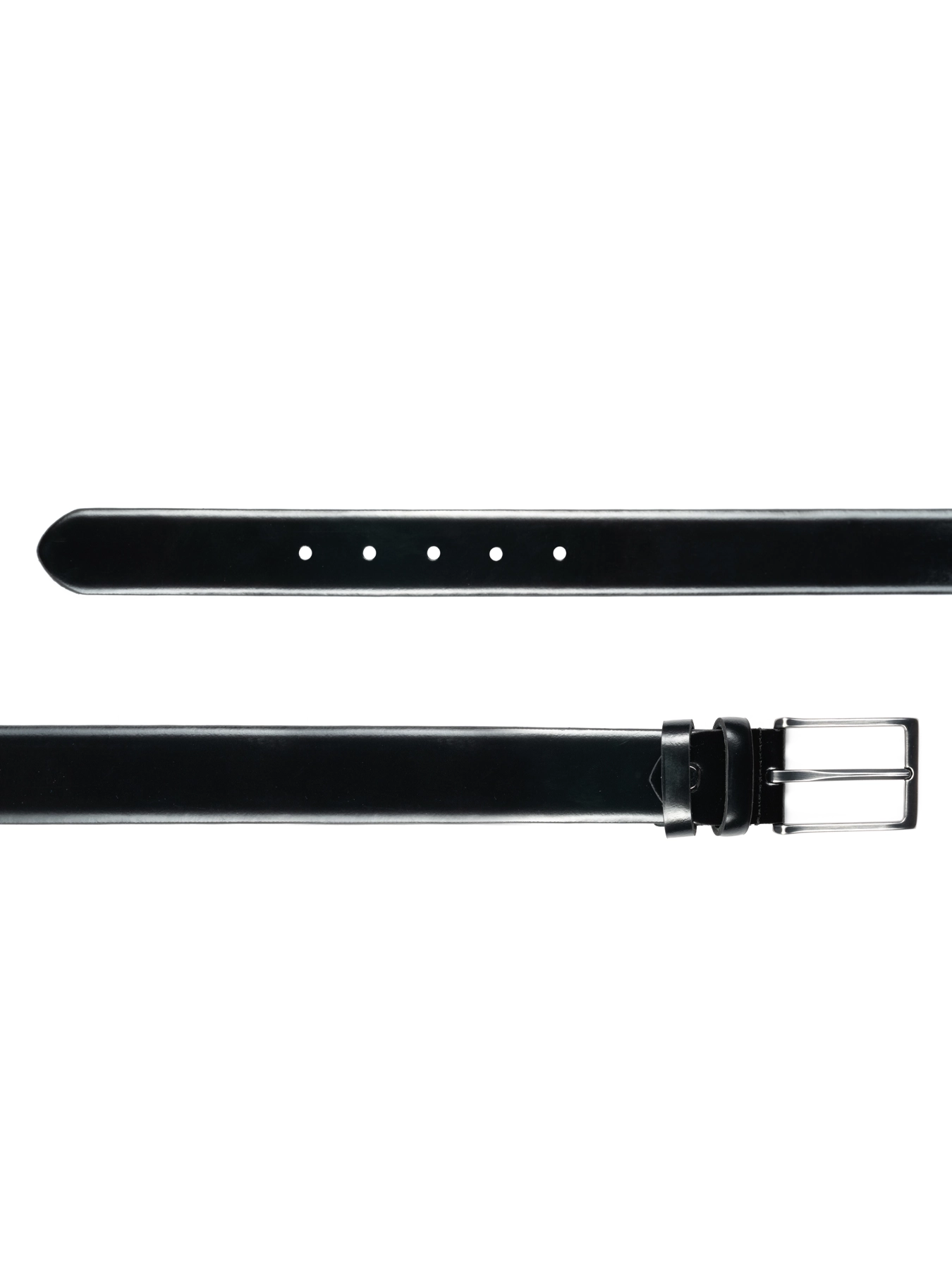 کمربند چرم زبانه دار ساده مشکی 7