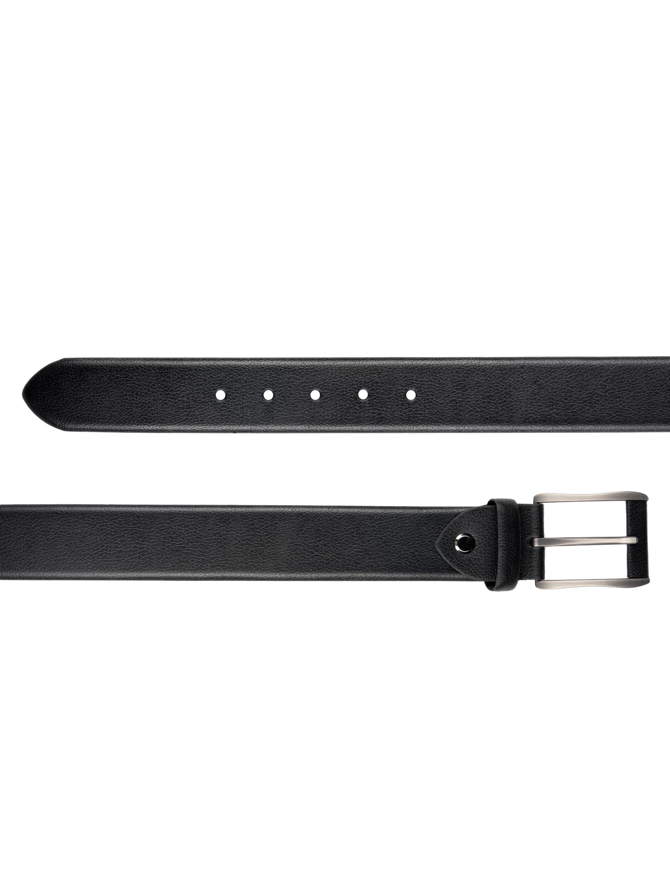 کمربند چرم زبانه دار ساده مشکی 14