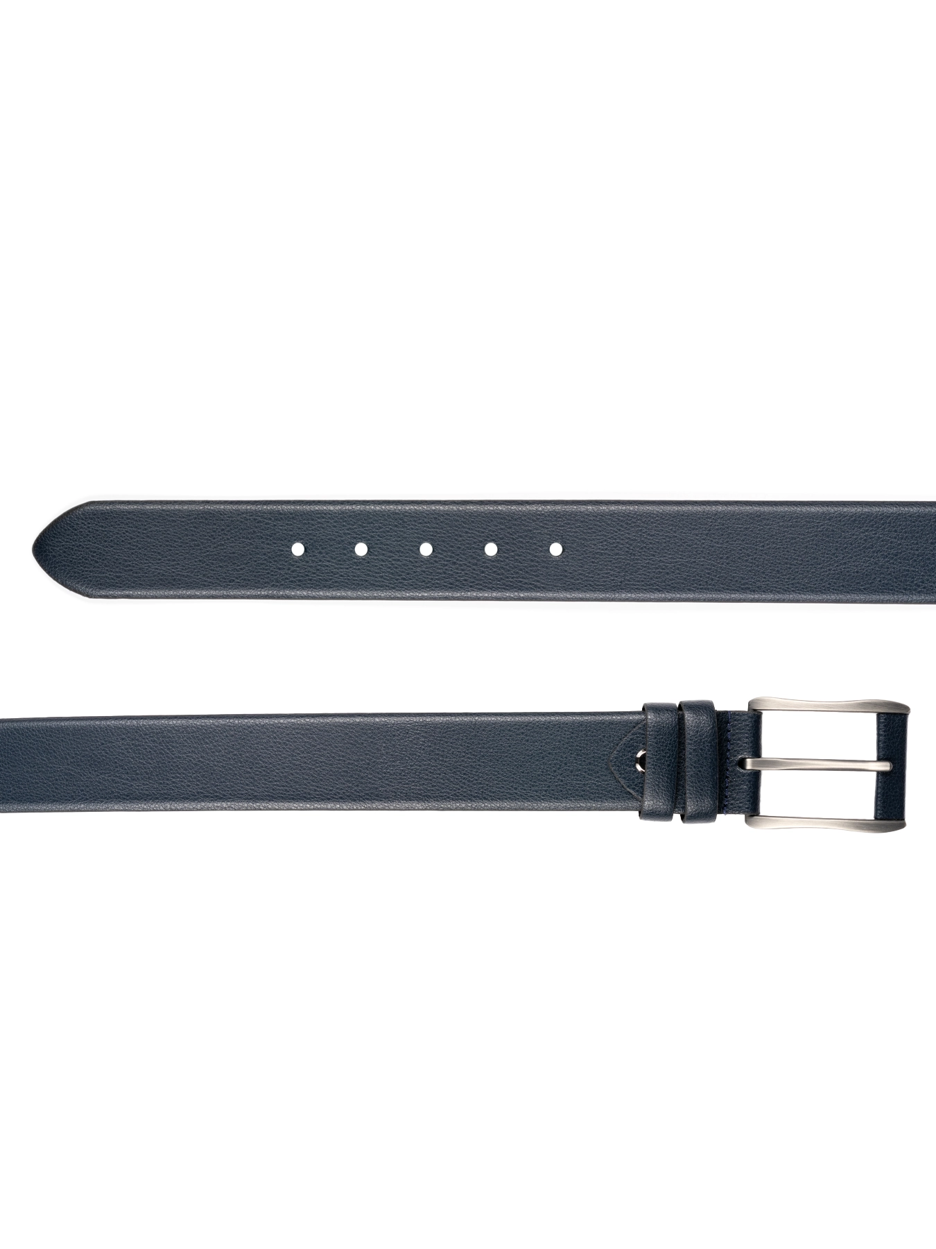 کمربند چرم زبانه دار ساده سرمه ای 16