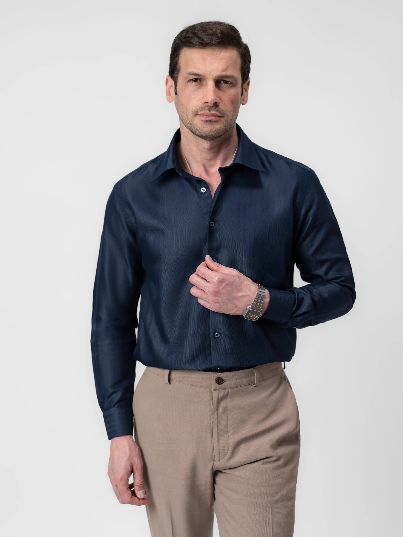 پیراهن طرح جناقی سرمه ای 33
