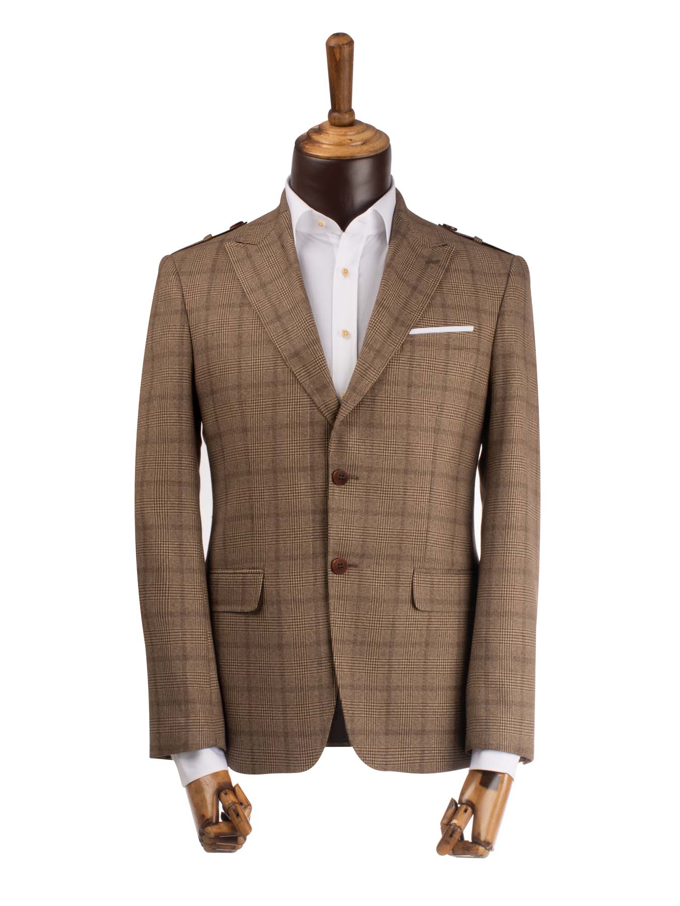کت تک مردانه قهوه ای طرح دار ال سی من 9