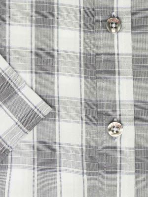 پیراهن آستین کوتاه طوسی چهارخانه ال سی من 2