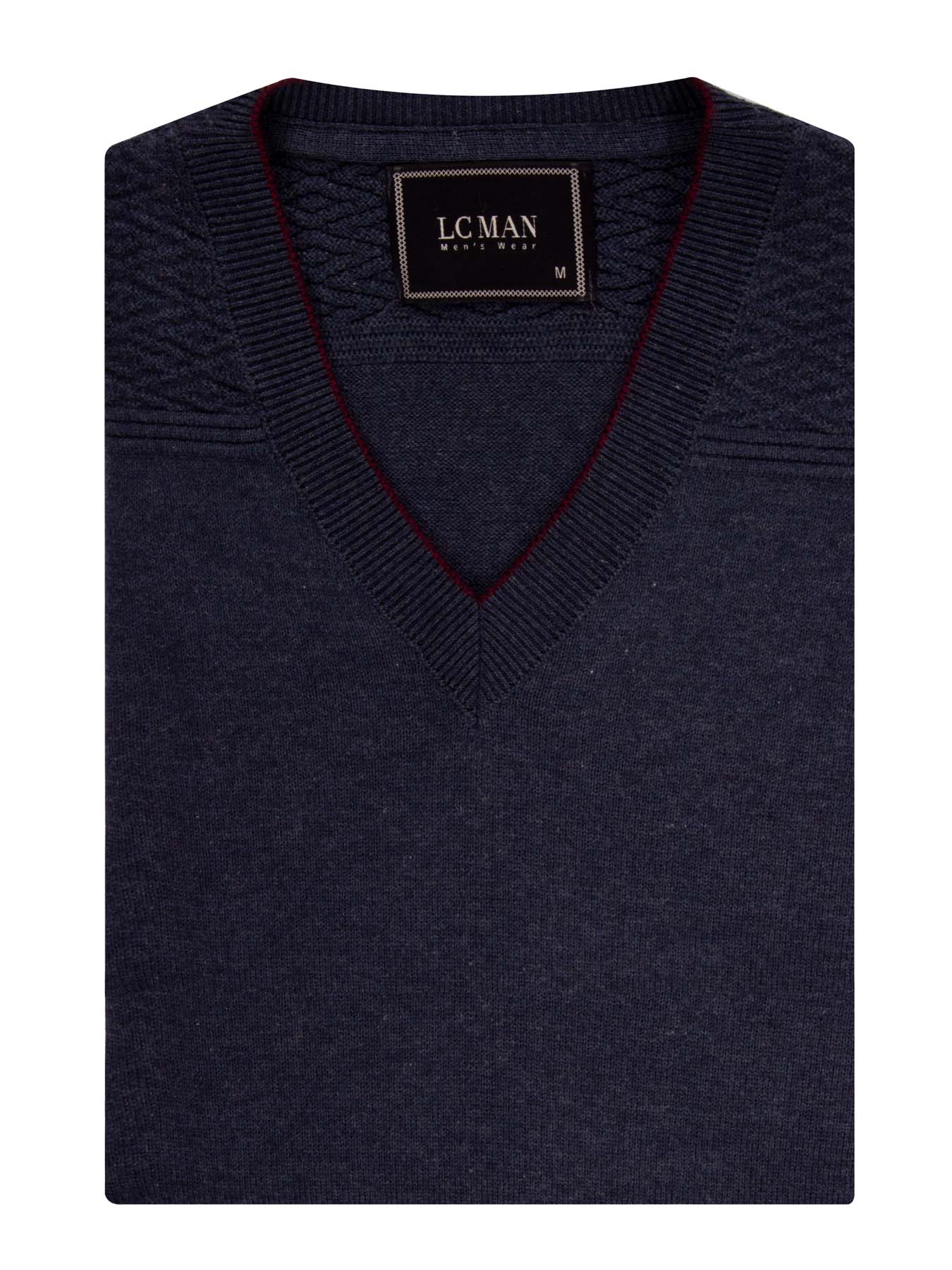 پلیور یقه هفت سرمه ای ال سی من 22