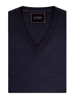 پلیور یقه هفت سرمه ای ال سی من 22