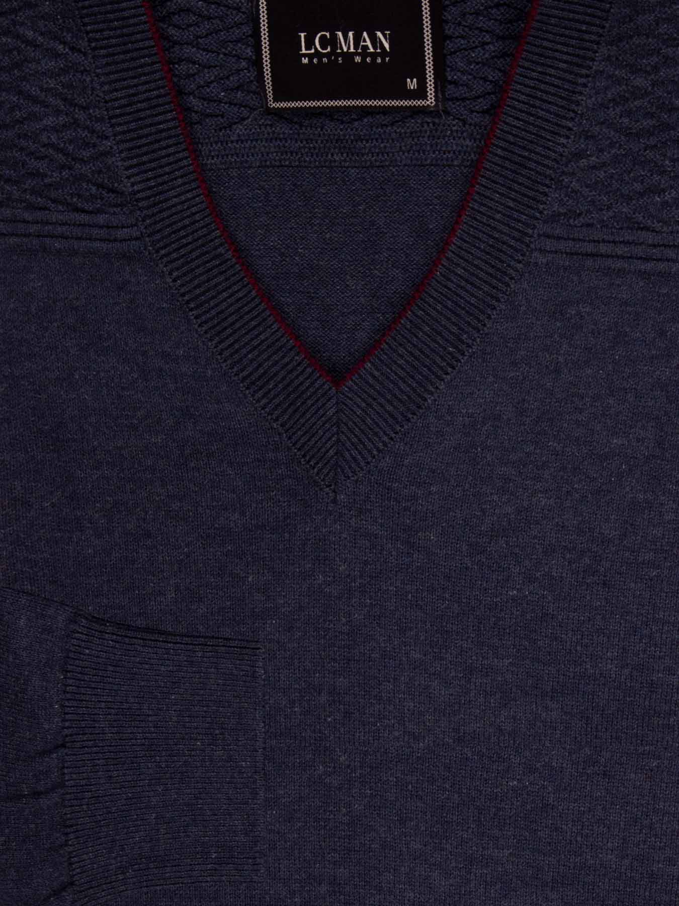 پلیور یقه هفت سرمه ای ال سی من 22