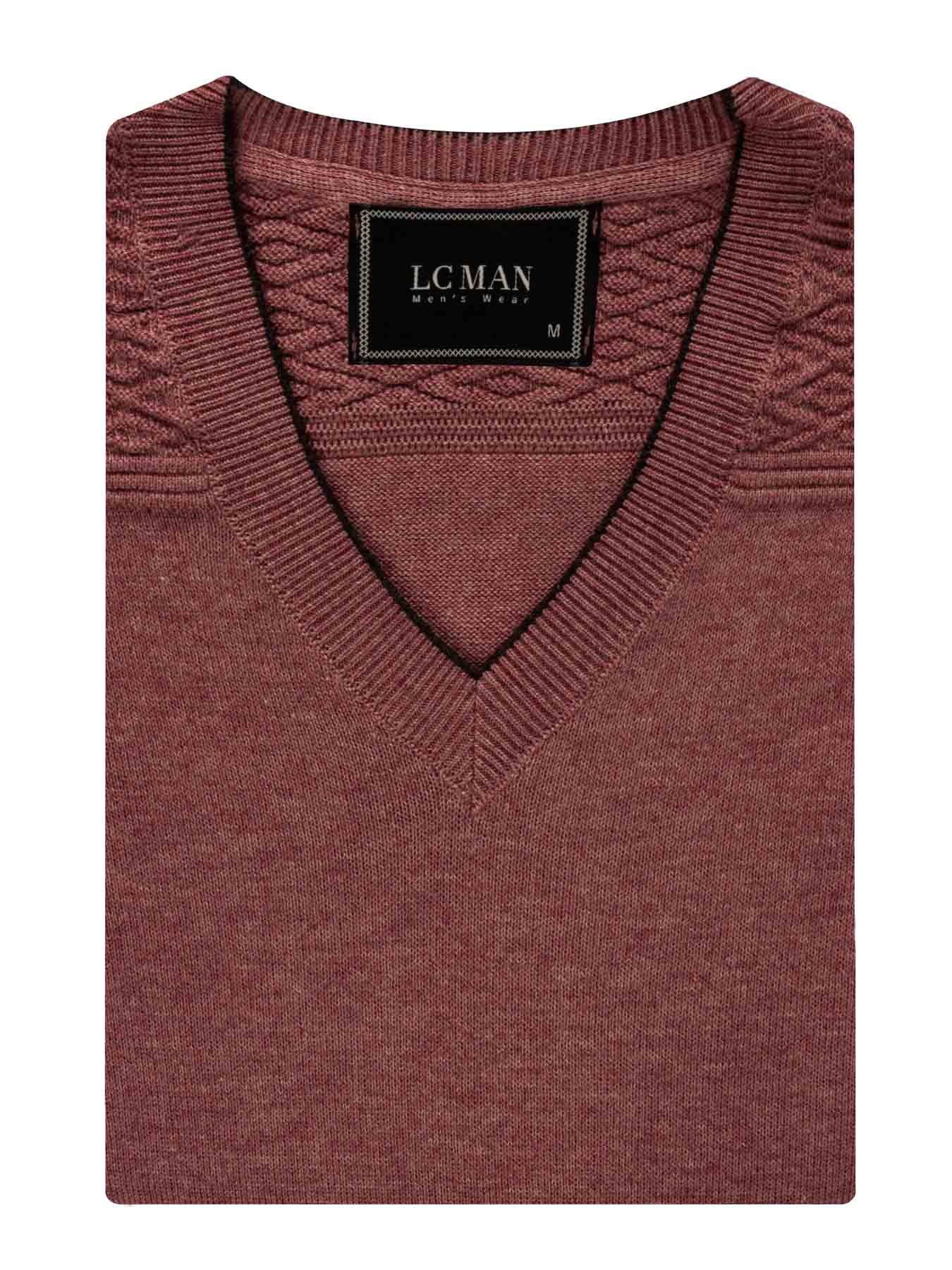 پلیور  یقه هفت صورتی ال سی من 22