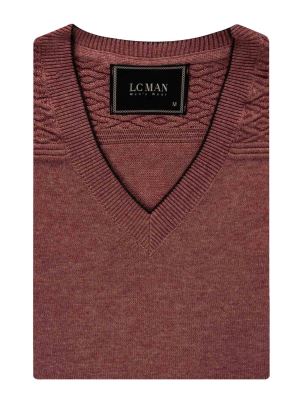 پلیور  یقه هفت صورتی ال سی من 22