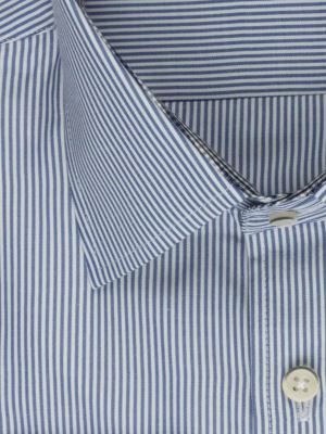 پیراهن آستین بلند آبی راه راه ریز ال سی من 66