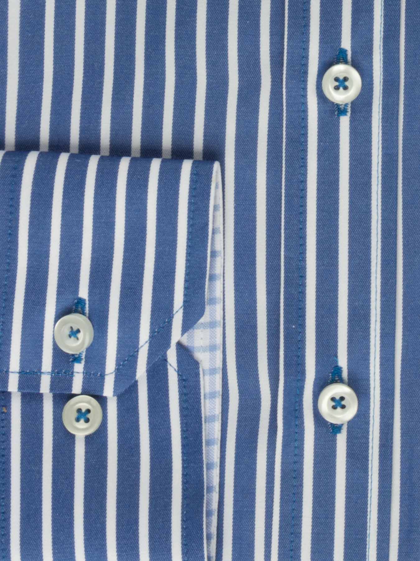 پیراهن آستین بلند آبی راه راه ال سی من 65