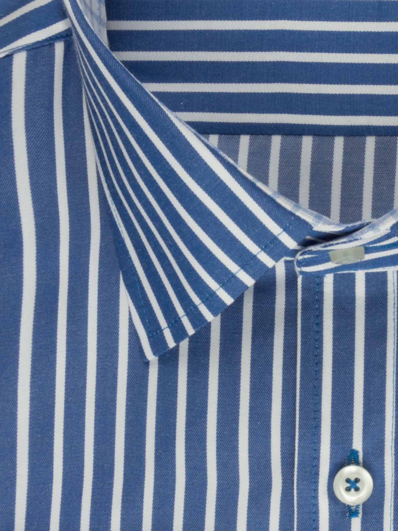 پیراهن آستین بلند آبی راه راه ال سی من 65