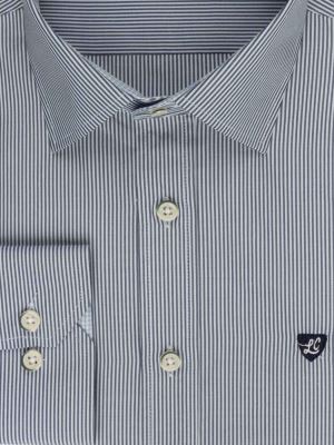 پیراهن آستین بلند سرمه ای راه راه ریز ال سی من 66