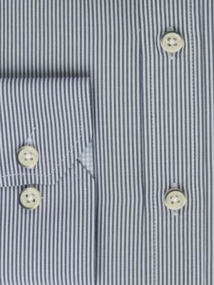 پیراهن آستین بلند سرمه ای راه راه ریز ال سی من 66