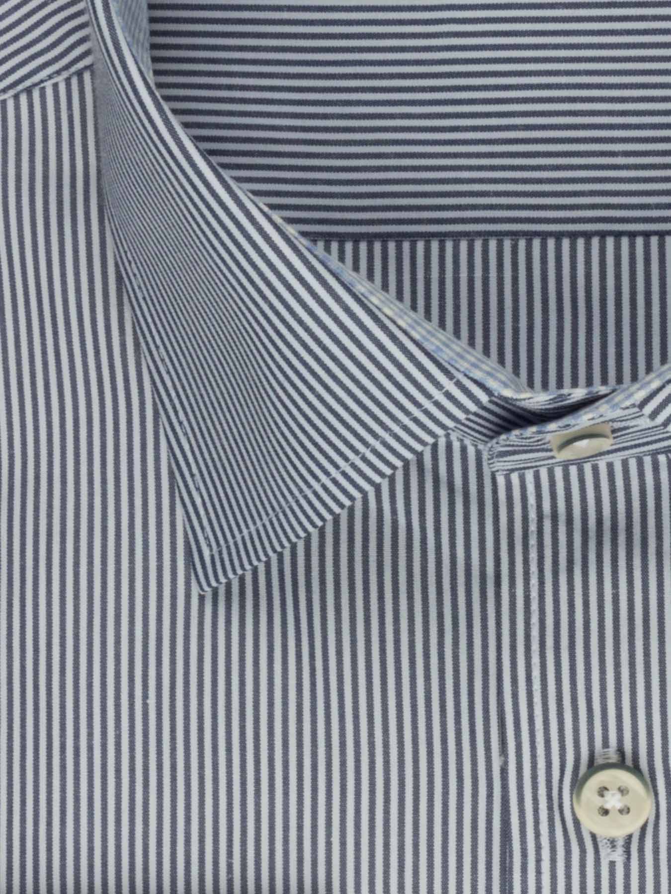 پیراهن آستین بلند سرمه ای راه راه ریز ال سی من 66