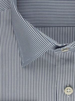 پیراهن آستین بلند سرمه ای راه راه ریز ال سی من 66