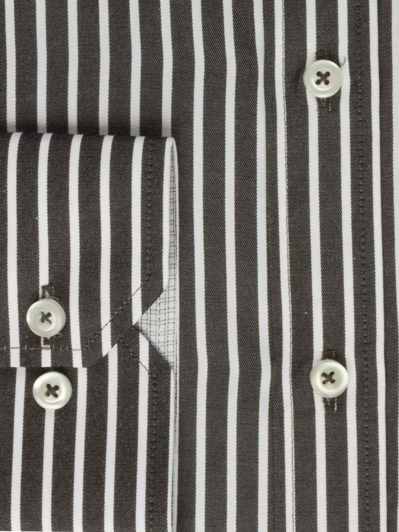 پیراهن آستین بلند طوسی تیره راه راه ال سی من 66