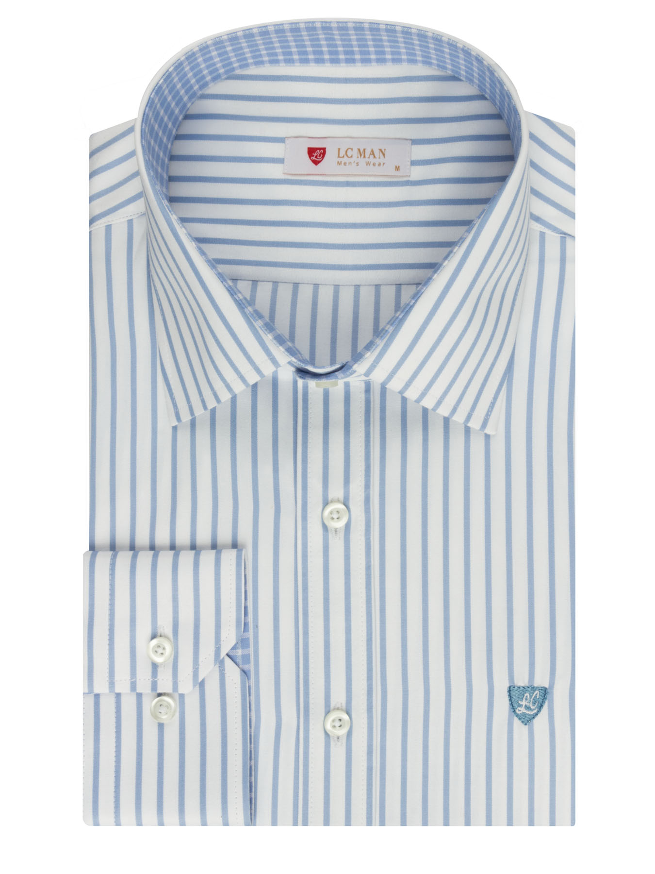 پیراهن آستین بلند آبی راه راه ال سی من 72