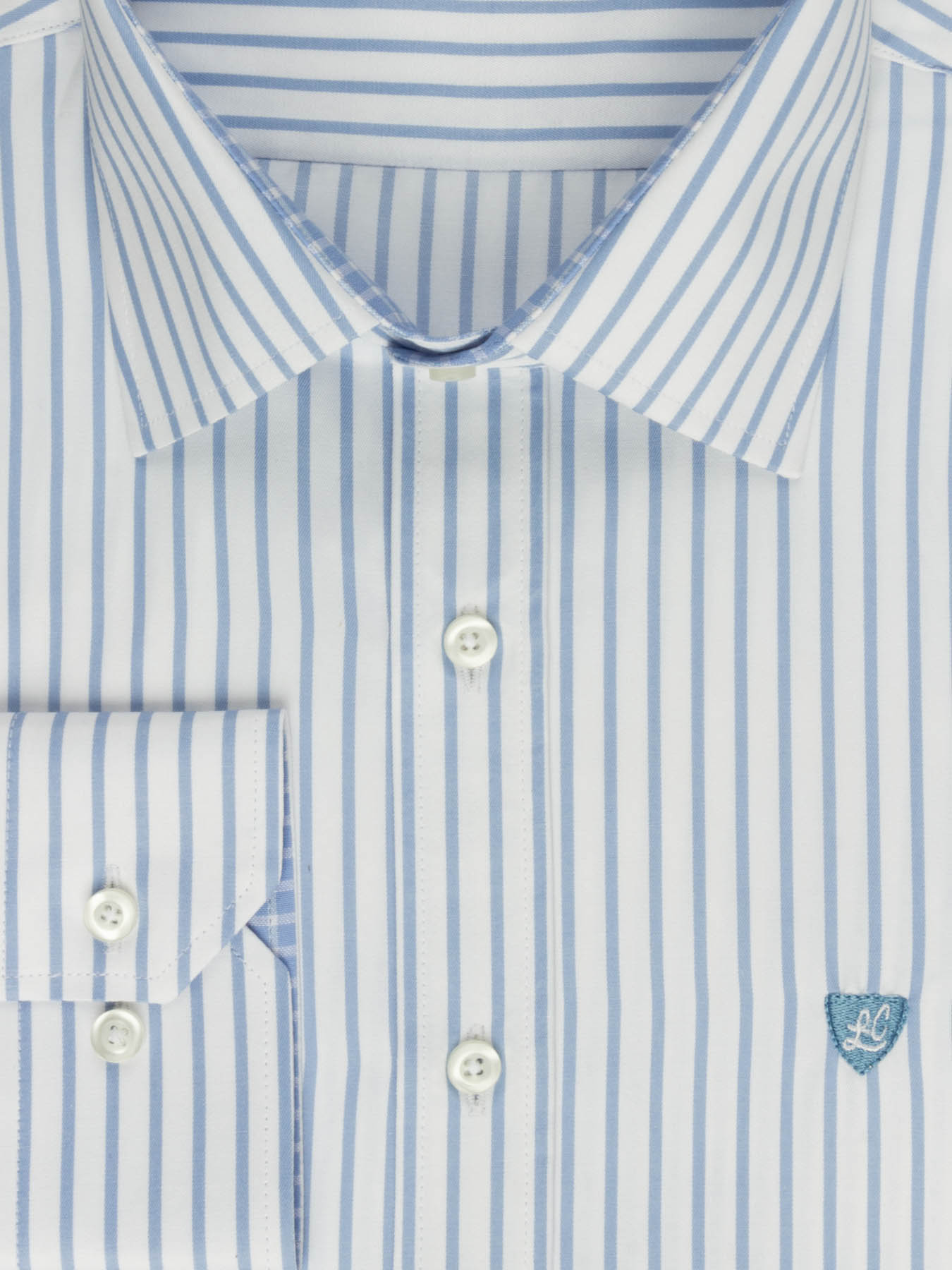 پیراهن آستین بلند آبی راه راه ال سی من 72