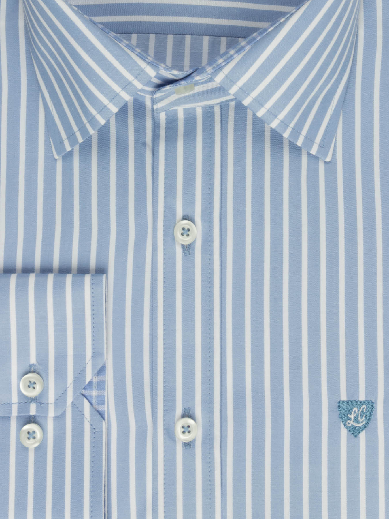 پیراهن آستین بلند آبی راه راه ال سی من 67