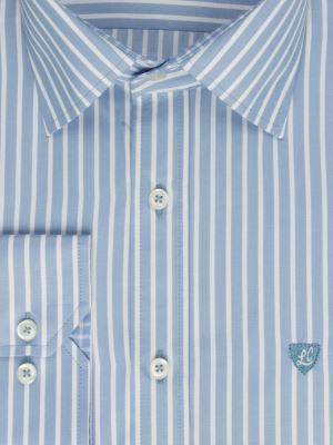 پیراهن آستین بلند آبی راه راه ال سی من 67