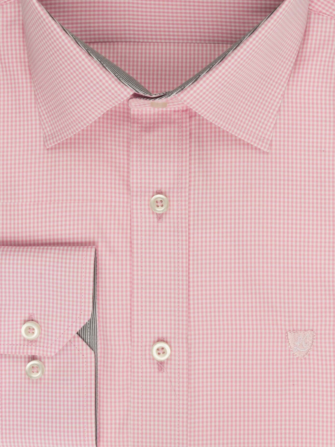 پیراهن چهارخانه ریز صورتی ال سی من 66