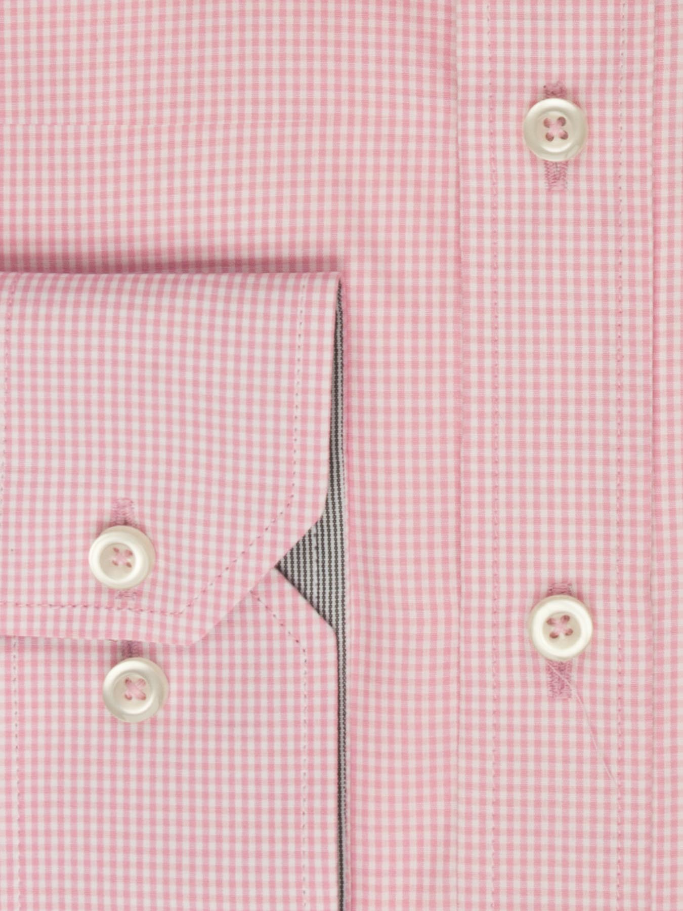 پیراهن چهارخانه ریز صورتی ال سی من 66