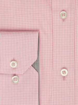 پیراهن چهارخانه ریز صورتی ال سی من 66