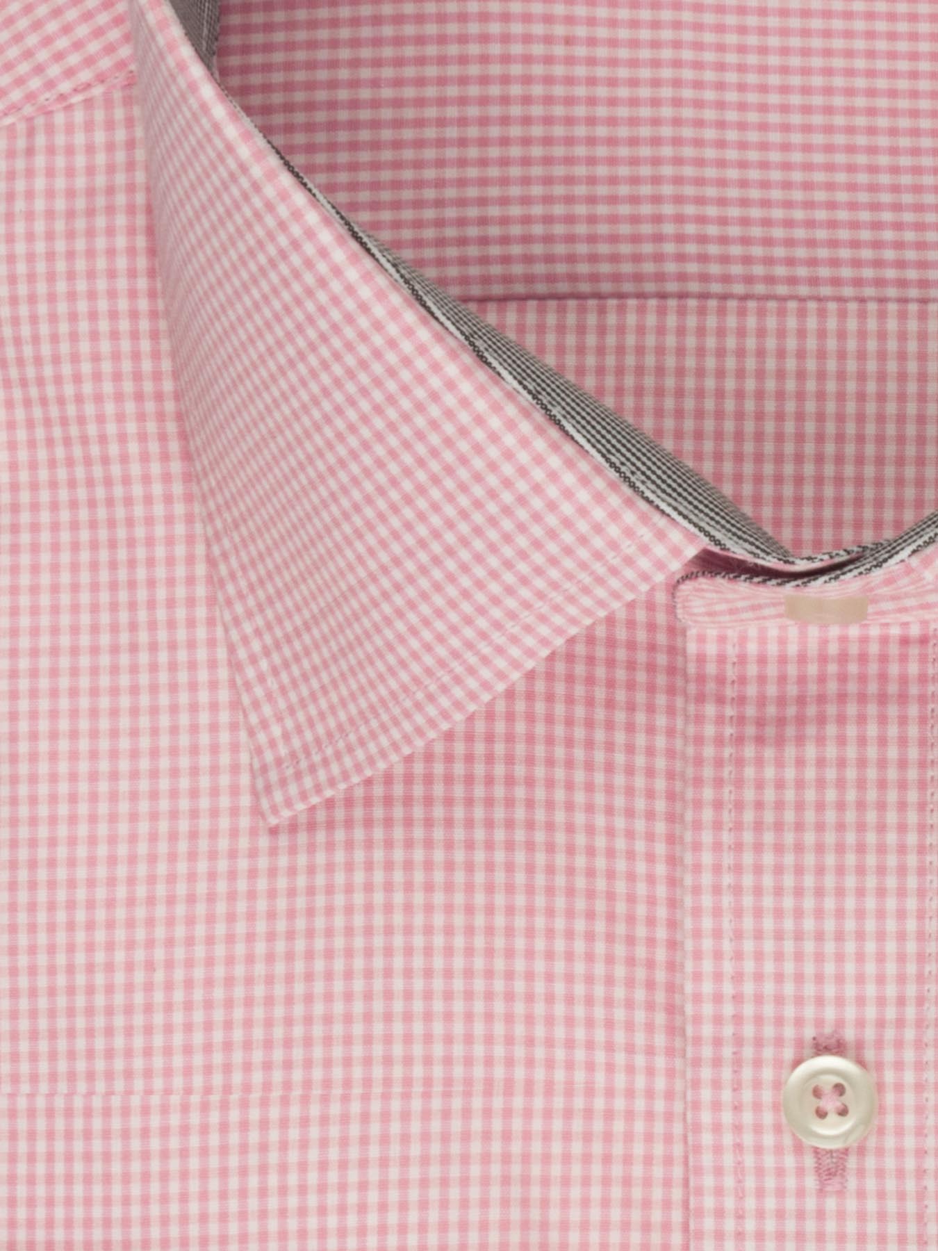 پیراهن چهارخانه ریز صورتی ال سی من 66