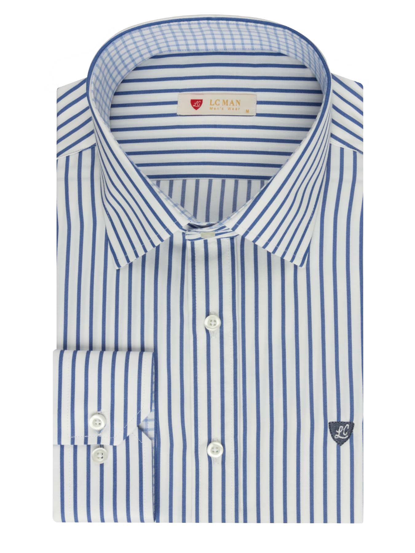 پیراهن آستین بلند آبی راه راه ال سی من 69