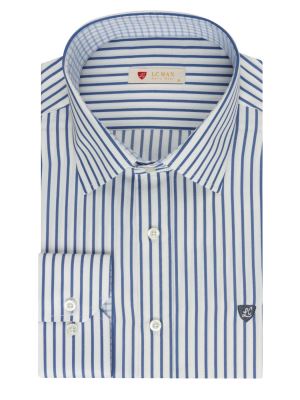 پیراهن آستین بلند آبی راه راه ال سی من 69