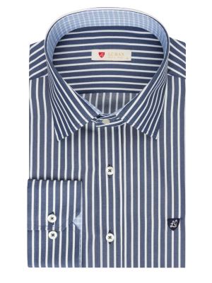 پیراهن آستین بلند سرمه ای راه راه ال سی من 66