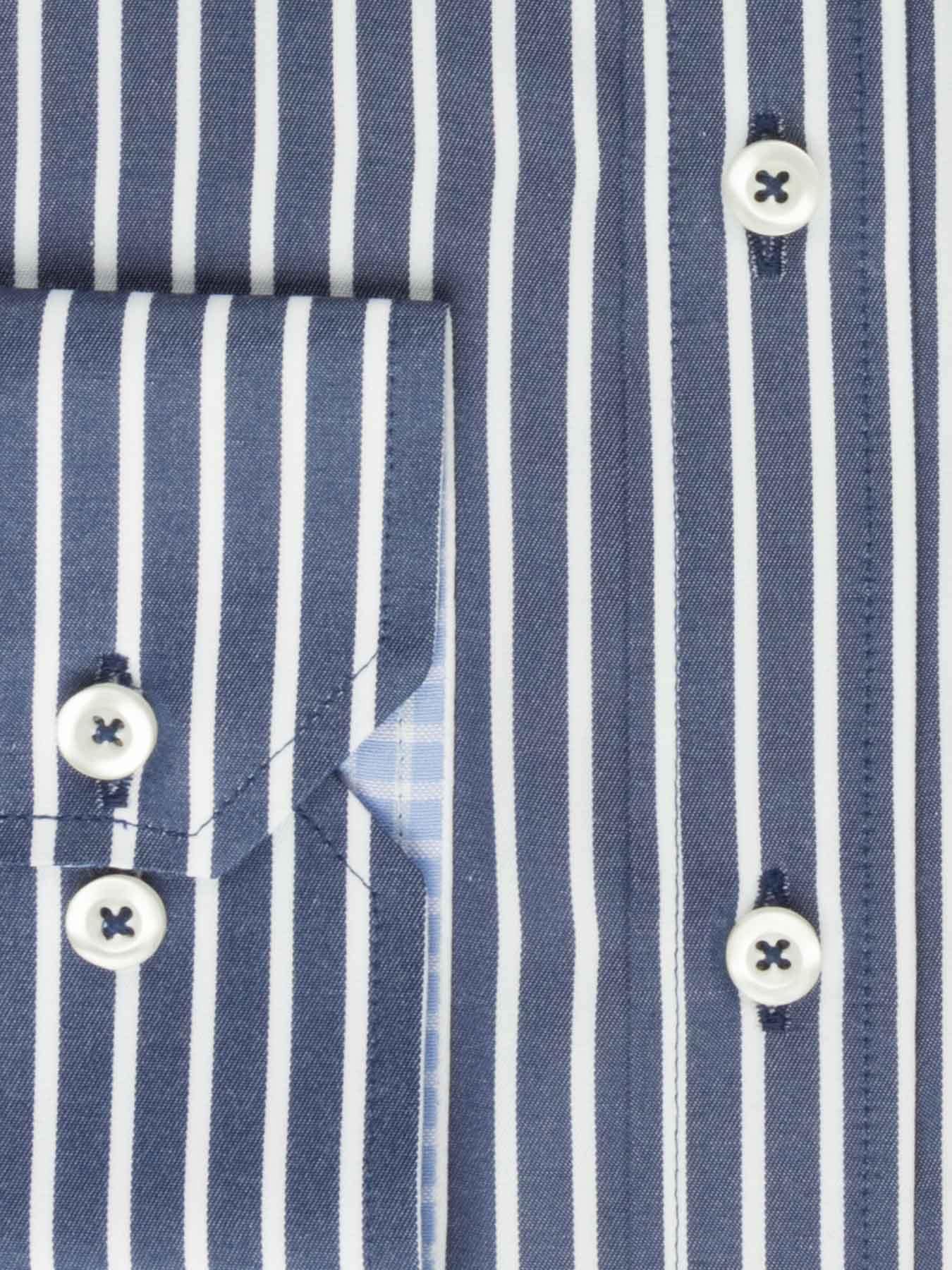 پیراهن آستین بلند سرمه ای راه راه ال سی من 66