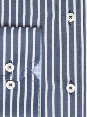 پیراهن آستین بلند سرمه ای راه راه ال سی من 66