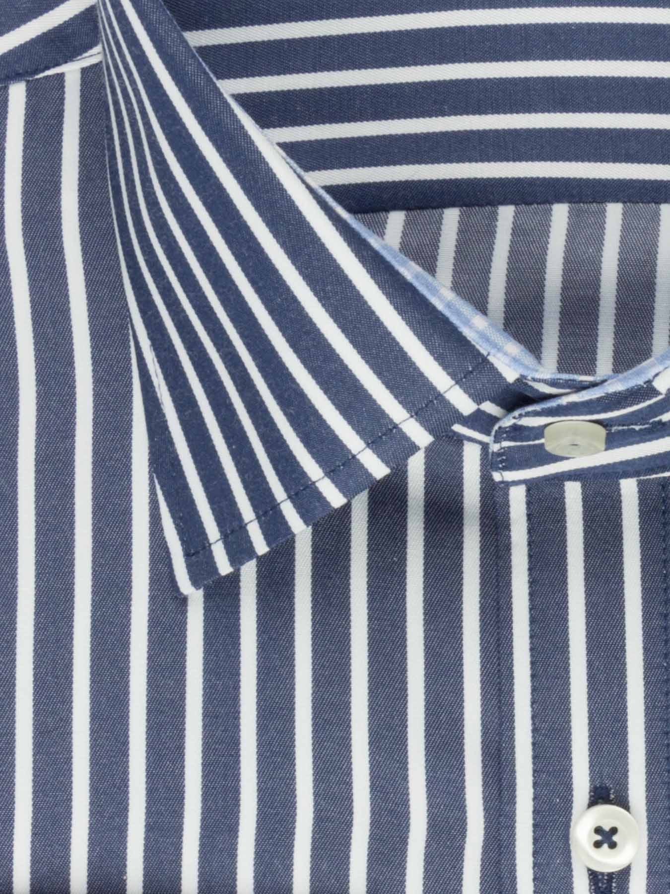 پیراهن آستین بلند سرمه ای راه راه ال سی من 66